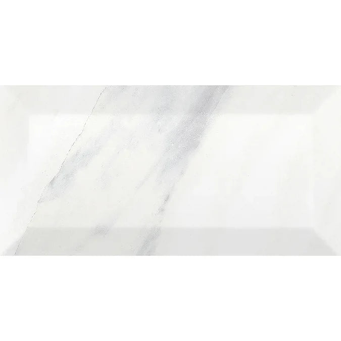 Victoria Metro Wall Tiles - White Marble Effect - 20 x 10cm